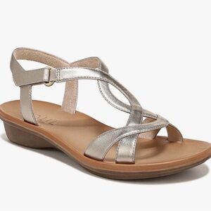 Naturalizer Women's SOUL, Solo Sandal Warm Silver Size 6 Wide NEW